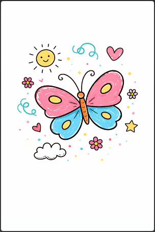 Butterfly Doodle Drawing