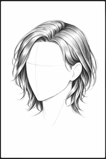 step five of drawing hair