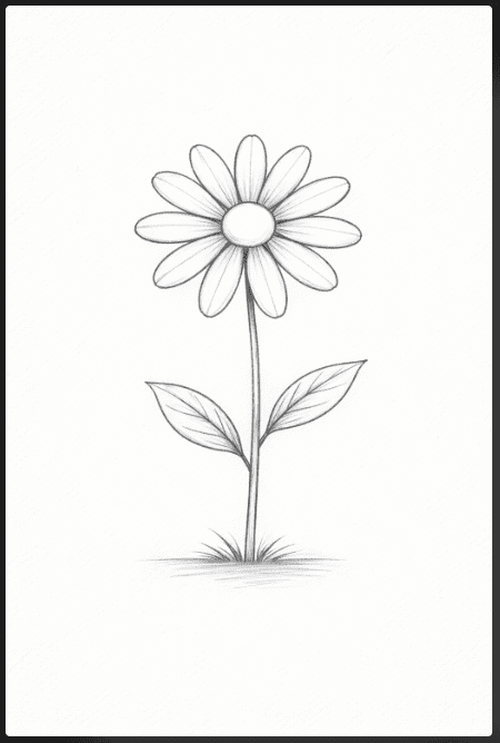 Simple Daisy Flower Drawing