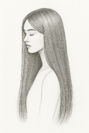 Easy Long Straight Hair Drawing