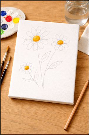 step two of how to paint flowers for beginners