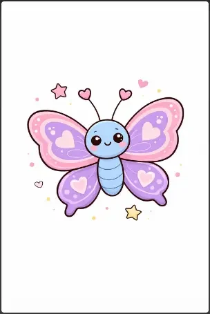 Cute Butterfly Drawing