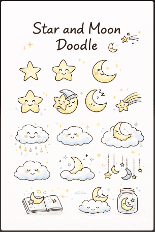 Star and Moon Doodle