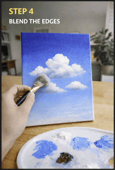 step four of how to paint clouds