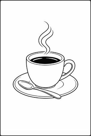 Line Art Coffee Cup Illustration