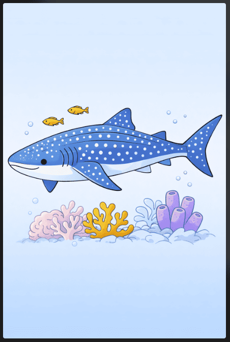 Whale Shark with Coral Reef Elements
