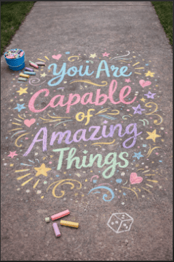 Inspirational Quotes and Lettering Chalk Drawing