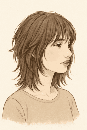 Easy Layered Shag Hair Drawing
