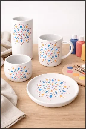 Simple Mandala Pottery Painting Ideas