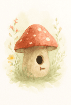 Whimsical Mushroom Birdhouse