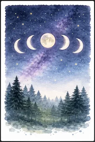 Moon Phases Night Sky