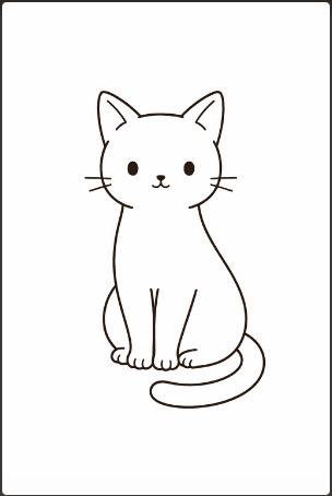 Simple Sitting Cat Outline
