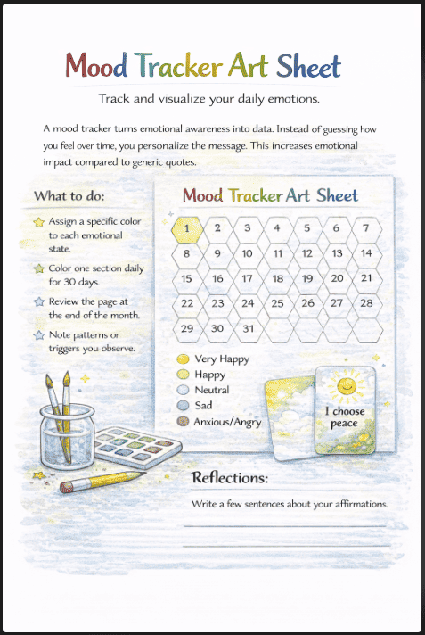 Mood Tracker Art Sheet