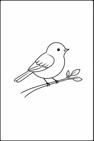 Minimalist Bird Line Drawing