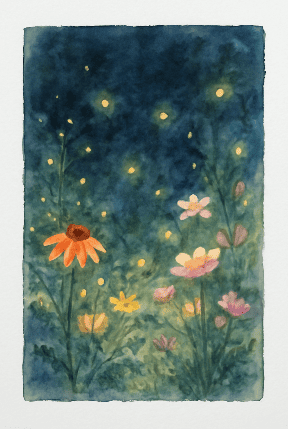 Fireflies In A Summer Night Garden