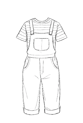 Casual Overalls With A Striped Tee