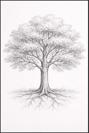 Simple Tree With Branches And Roots