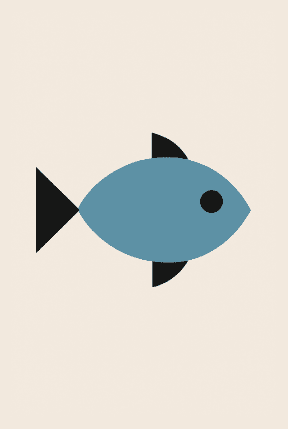 Minimalist Fish Using Only Basic Shapes