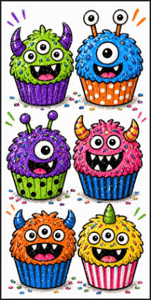 Cupcakes With Monster Faces
