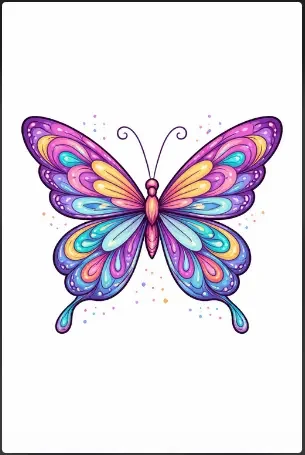 Symmetrical Butterfly Drawing