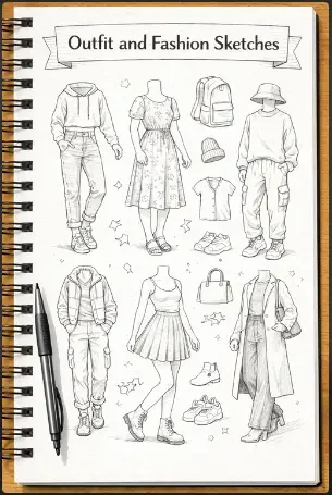 Outfit and Fashion Sketches