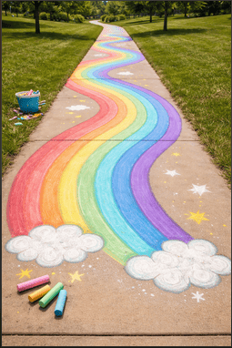 Rainbow Sidewalk Path