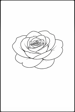 step four of drawing roses
