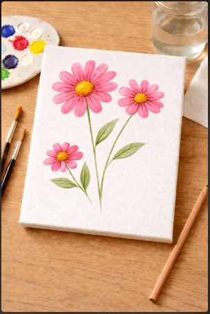 step five of how to paint flowers