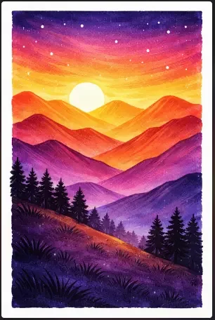 Sunset Mountain Landscape