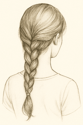 Easy Side Braid Hair Drawing