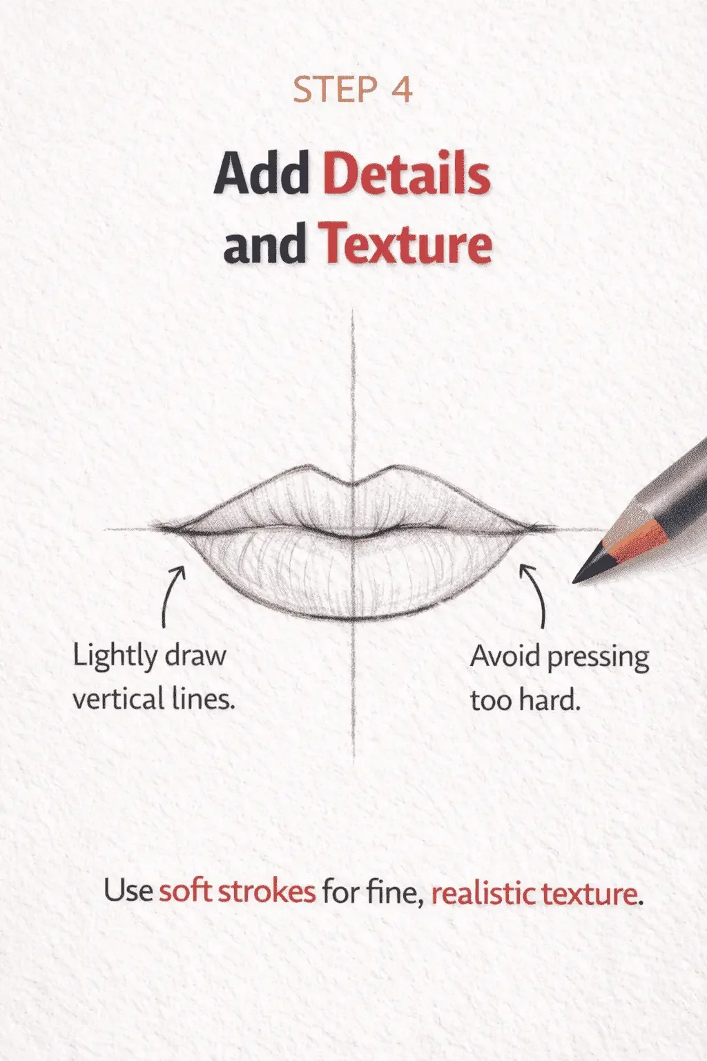 step four of how to draw lips