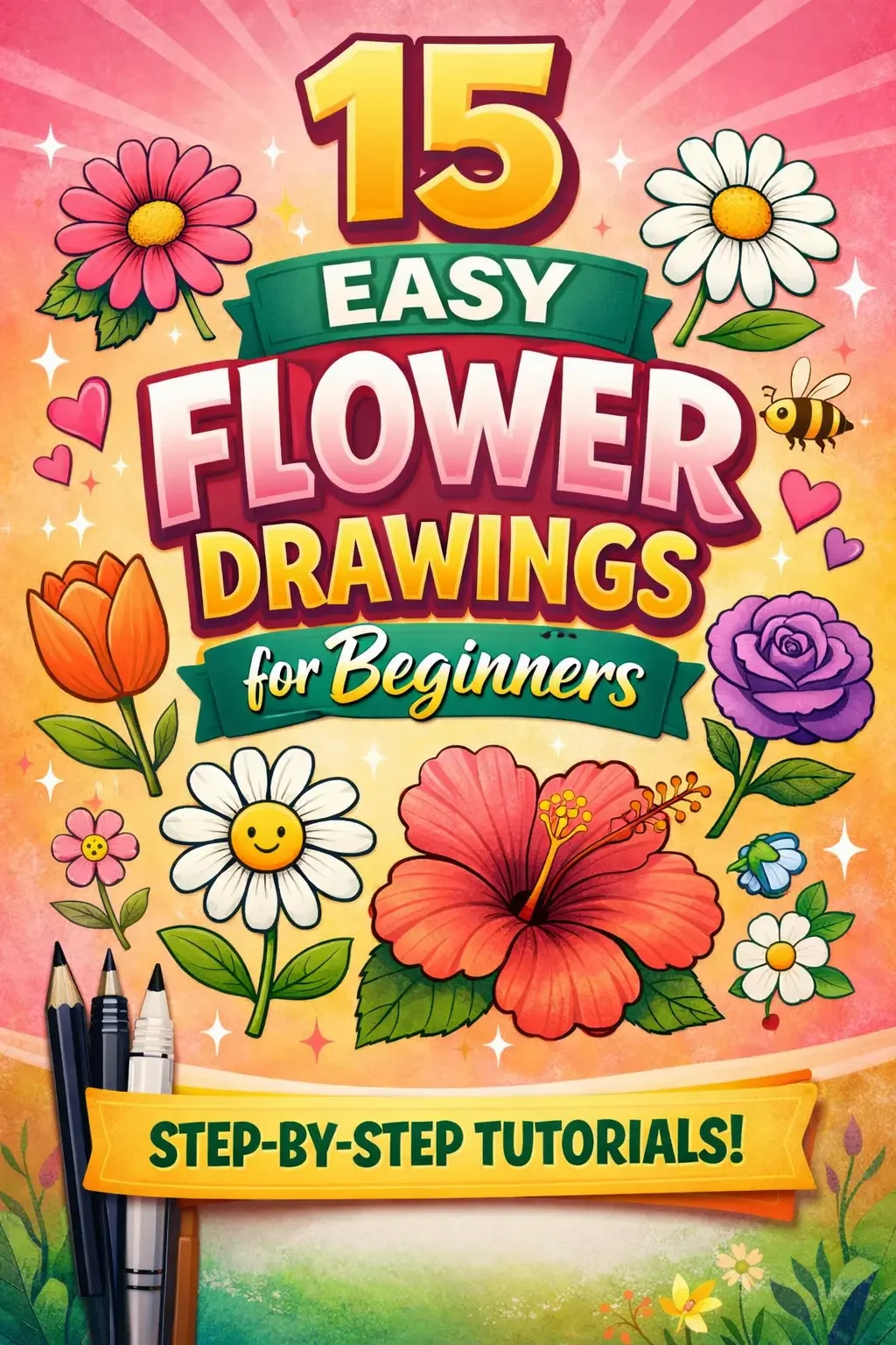easy flower drawings