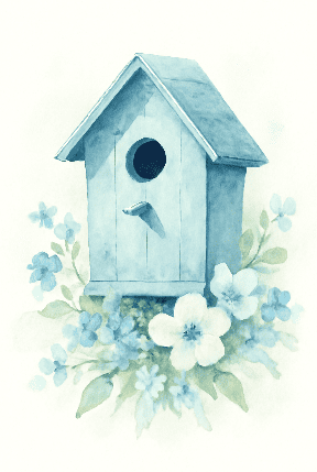 Classic Blue And White Birdhouse