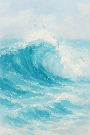 Ocean Wave Acrylic Painting On Canvas