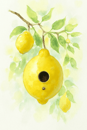 Lemon Grove Birdhouse With glossy finish