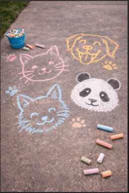 Animal Portraits Chalk Drawing
