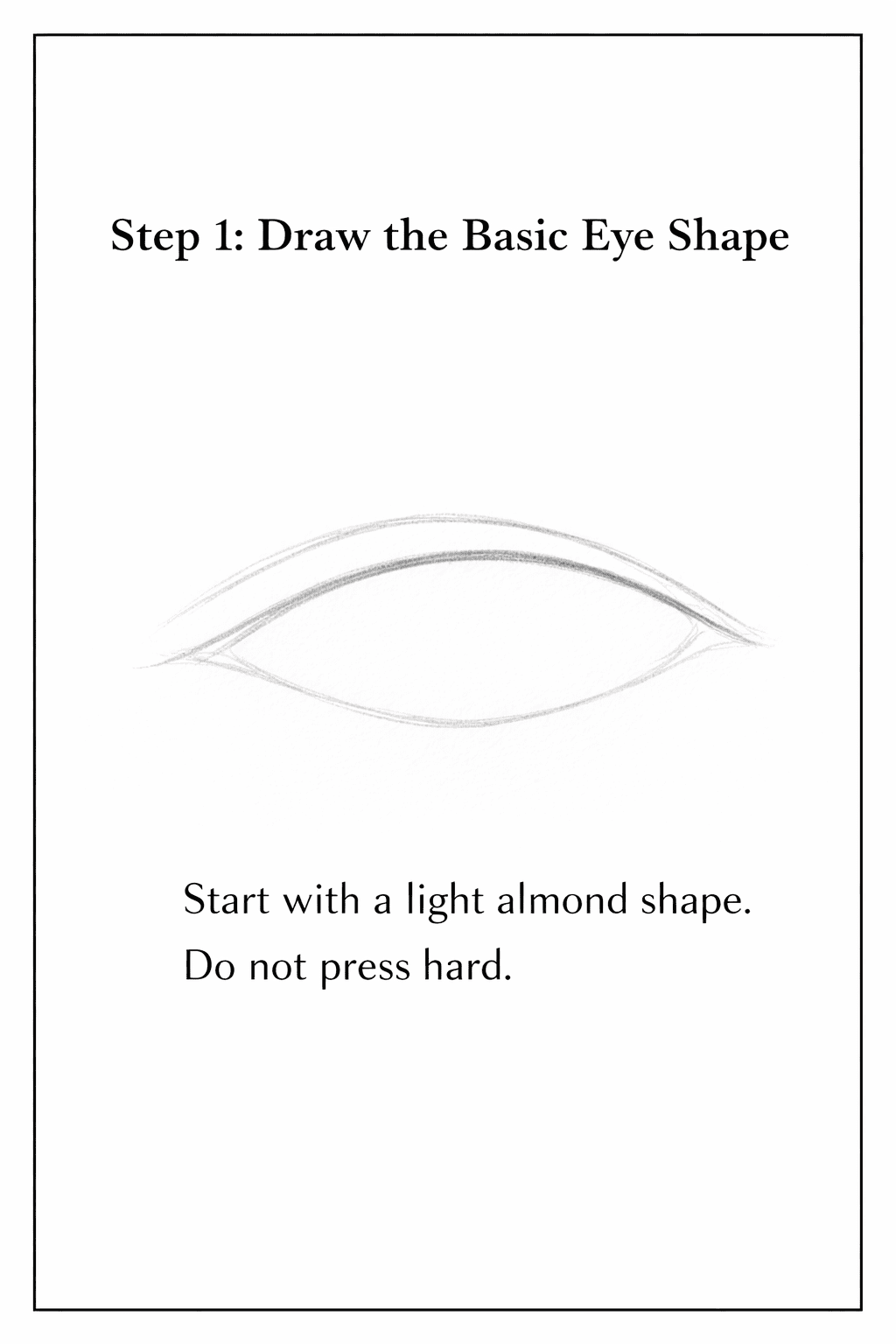 step one of how to draw eyes
