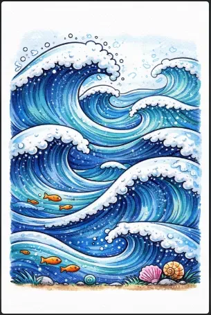 Ocean Waves Illustration
