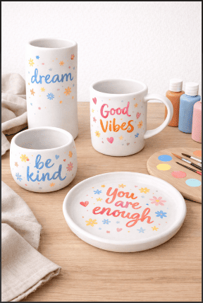Word and Quote Pottery Painting Ideas