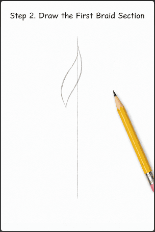 step two of how to draw braids for beginners