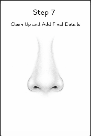 step seven of how to draw a nose
