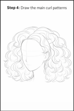 how to draw curly hair