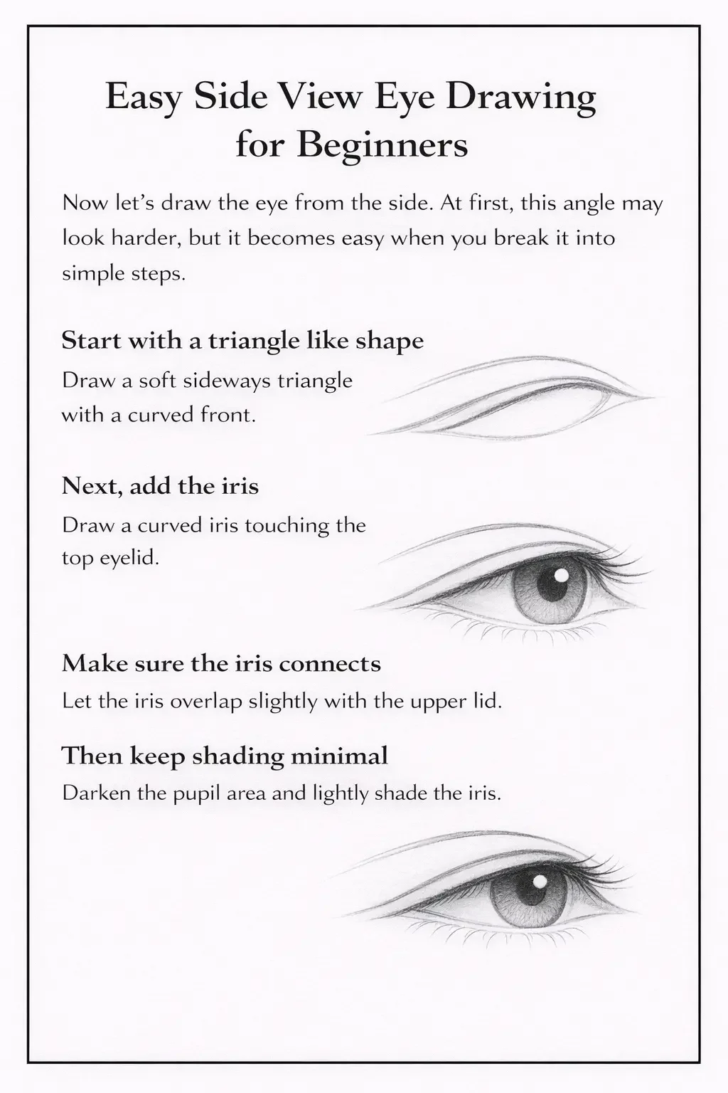 Easy Side View Eye Drawing for Beginners