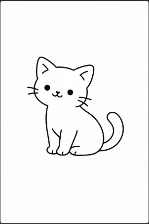 Minimal Line Cat Drawing