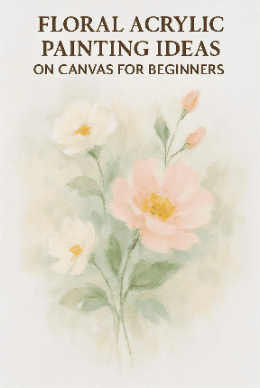 Floral Acrylic Painting Idea With Clear Visual Detail