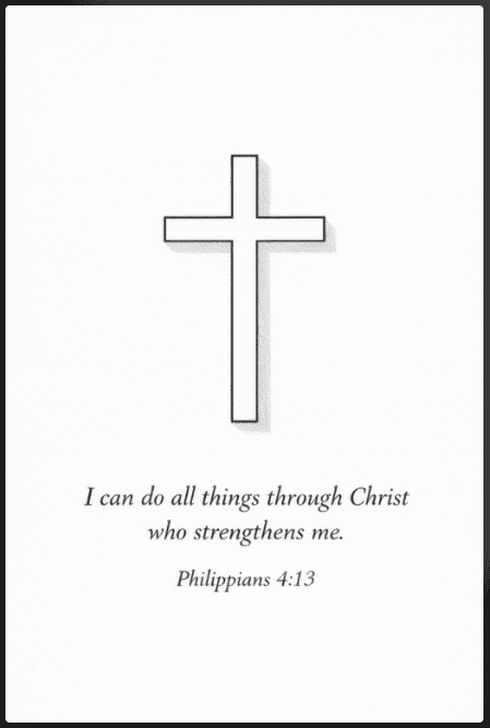 Minimalist Cross with Philippians Drawing Idea