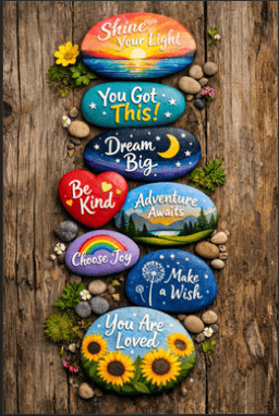 Inspirational Quote Rock Painting Idea