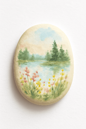 Rock Painting Idea With Nature Scenes