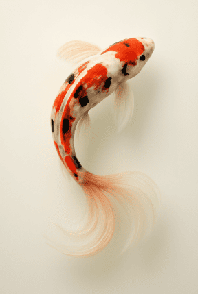 Koi Fish With Flowing Tail