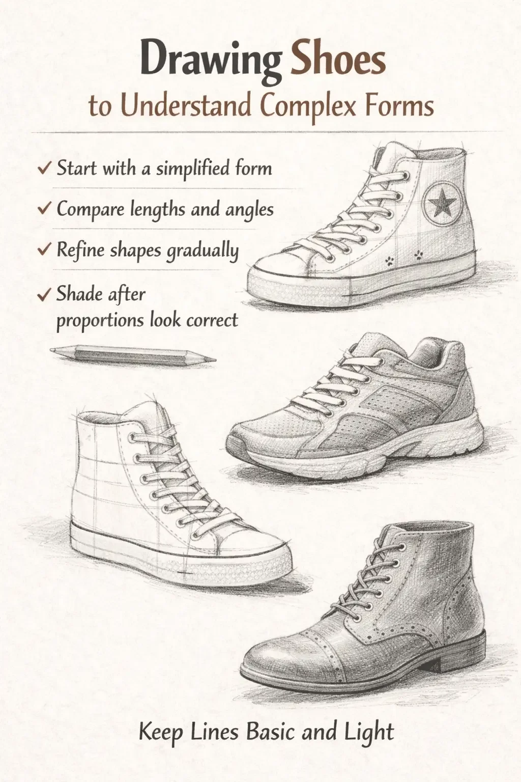 Drawing Shoes to Understand Complex Forms